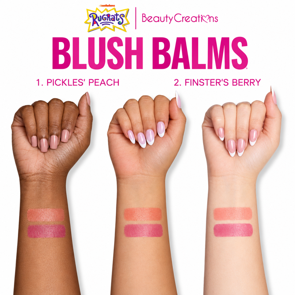 Rugrats Blush Balms - swatches Pickles Peach y Finster's Berry
