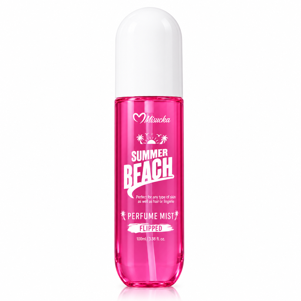 Misucka Summer Beach Perfume Mist Flipped 100ml - Frasco fucsia con tapa blanca
