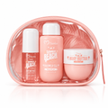 Misucka Summer Beach Travel Gift Set Dawn Glow - Neceser rosa pálido con Perfume Mist, Shower Gel y Body Butter