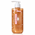 Misucka Sun Glow Shower Gel Sunny Caramel 300ml - Frasco transparente con bomba blanca y gel color caramelo dorado